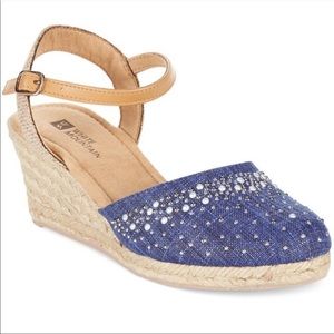 Denim colored espadrilles